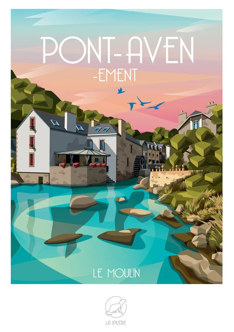 Puzzle PONT-AVEN-ement - Le Moulin - 1000 pièces de La Loutre – boîte 1 sur 2