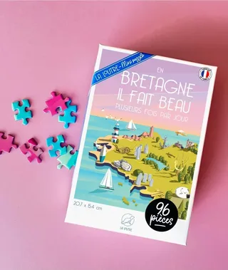 Puzzle Puzzle Mini 96 Pièces - En BRETAGNE Il fait beau plusieurs fois par Jour - 51 à 99 pièces van La Loutre – doos 1 van 2
