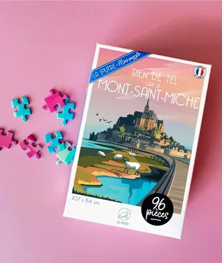 Puzzle Puzzle Mini 96 Pièces - Rien de tel que le MONT-SAINT-MICHEL - 51 à 99 pièces de La Loutre – boîte 1 sur 2
