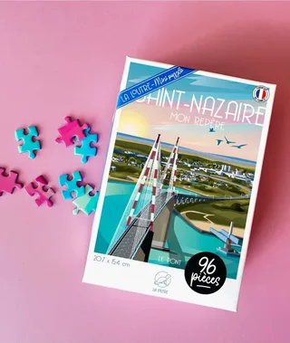 Puzzle Puzzle Mini 96 Pièces - SAINT-NAZAIRE Mon Repère - Le Pont - 51 à 99 pièces från La Loutre – kartong 1 av 2