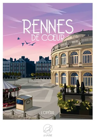 Puzzle RENNES de Coeur - L'Opéra - 1000 pièces van La Loutre – doos 1 van 2