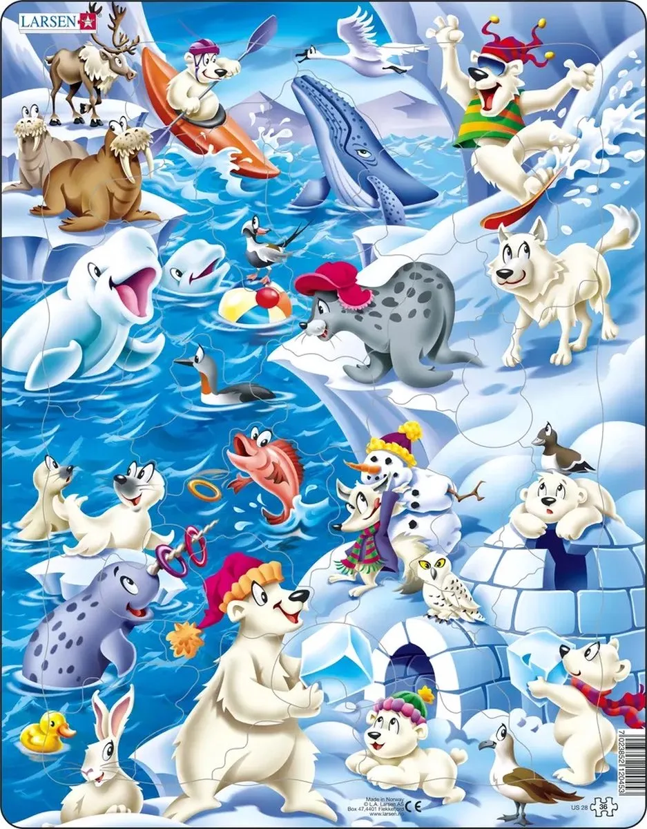 Maxi US28 Vormpuzzel 36 stuk(s) Dieren from Larsen, Multicolour edition – box
