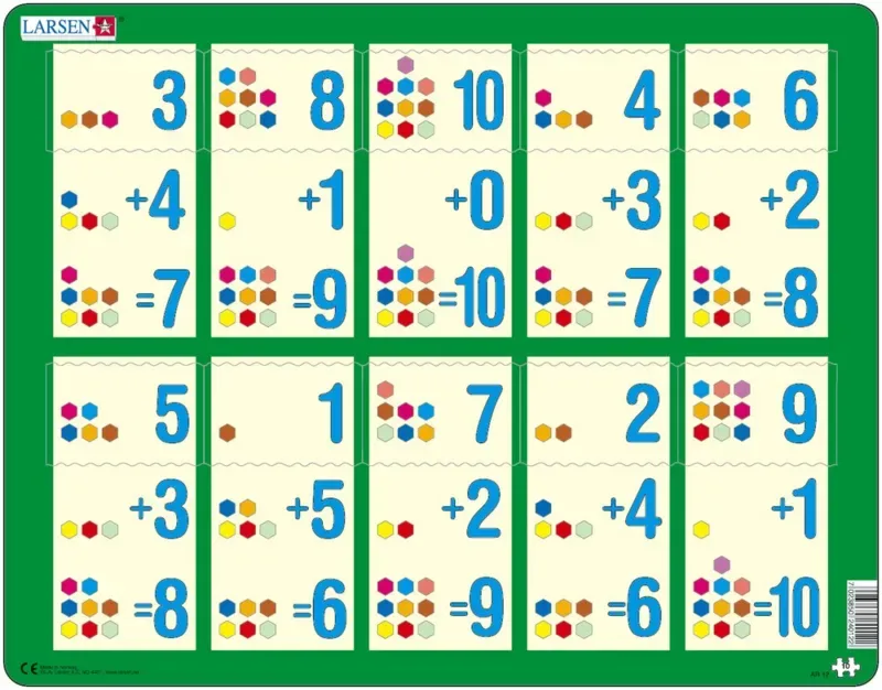 Puzzle Puzzle Cadre - Apprendre à Compter : L'Addition de 1 à 10 - Moins de 10 pièces van Larsen – doos