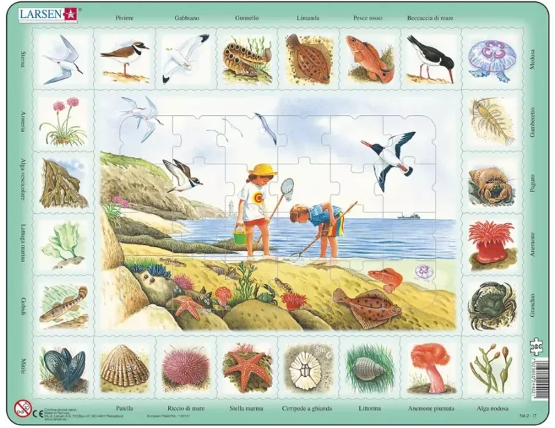 Puzzle Puzzle Cadre - Bord de mer (en italien) - 26 à 50 pièces fra Larsen – æske
