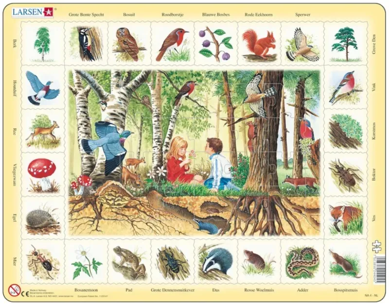 Puzzle Puzzle Cadre - La Forêt (en Hollandais) - 26 à 50 pièces fra Larsen – æske