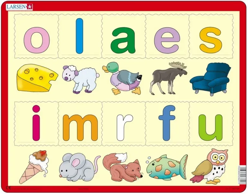 Puzzle Puzzle Cadre - Lær bokstavene (små) (en Norvégien) - Moins de 10 pièces van Larsen – doos