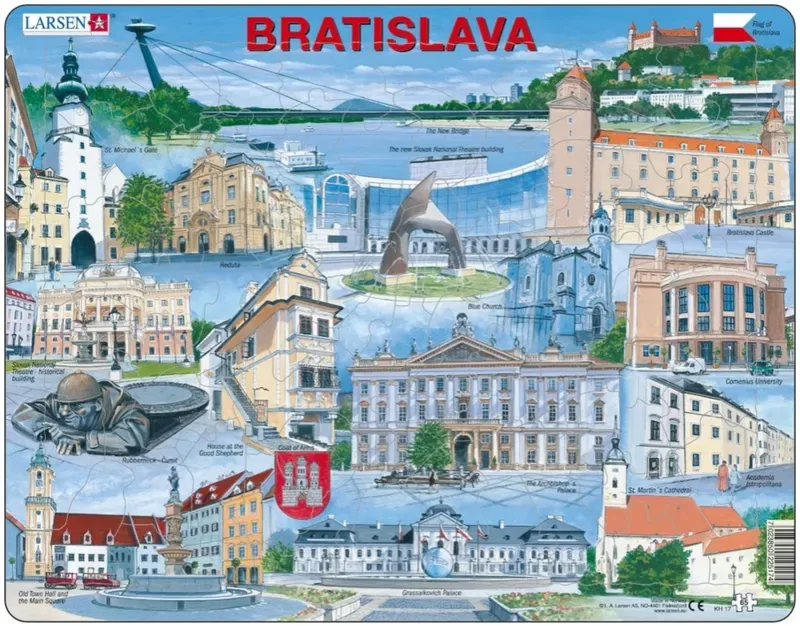 Puzzle Puzzle Cadre - Souvenirs de Bratislava, Slovaquie (en Anglais) - 51 à 99 pièces from Larsen – box