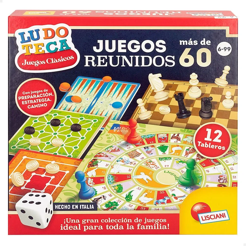 Bordspelpakket Met 60 Spellen van Lisciani – doos