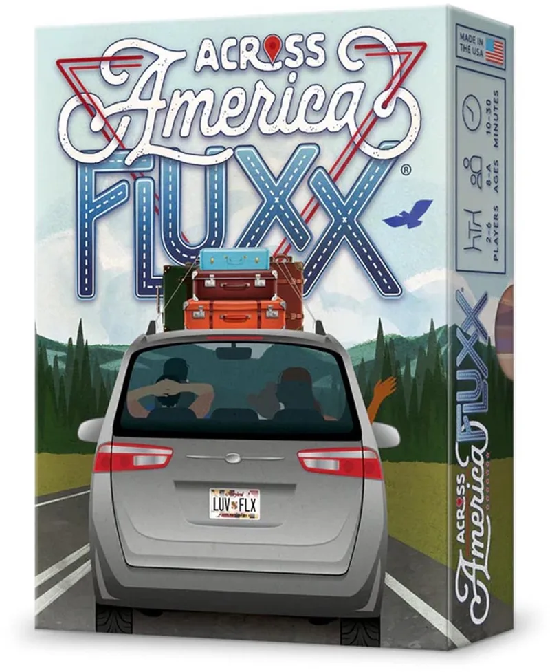 Across America Fluxx - kaartspel - Engels van Looney Labs – doos