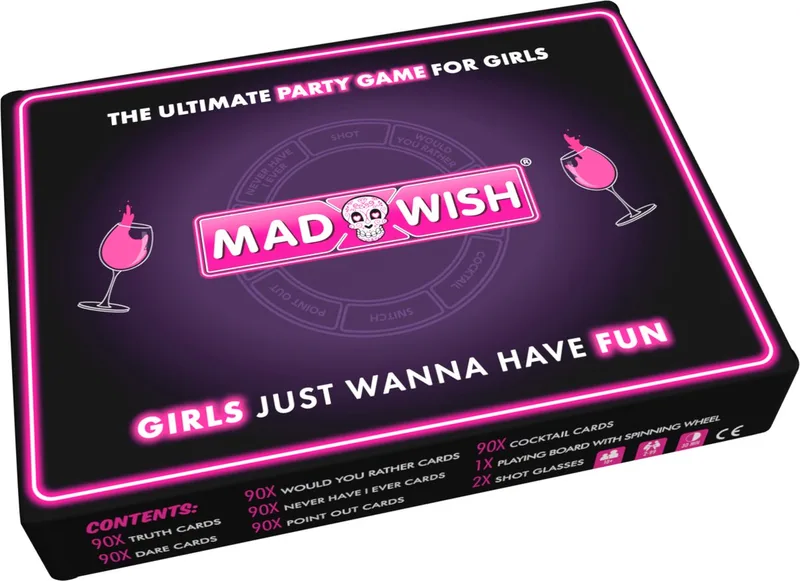 MadWish Girls - 540 Truth or Dare opdrachtkaarten - for the girls - Drankspel - meiden > girls > ladies avond- inclusief 2 shotglaasjes from Mad Party Games – box
