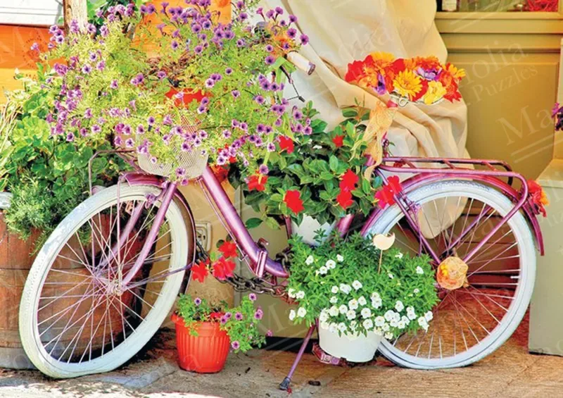 Bicycle with Flowers - 1000 pièces fra Magnolia – æske
