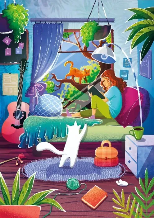 Fille et Chats - 1000 pièces van Magnolia – doos