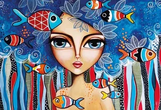 Lady with Fish - 1000 pièces van Magnolia – doos 1 van 2
