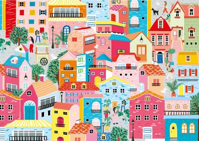 Maisons Colorées - 1000 pièces van Magnolia – doos 1 van 2