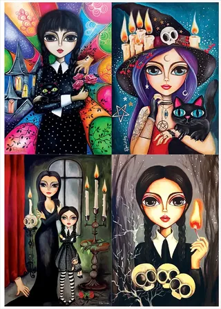 Puzzle 4 Puzzles - Romi Lerda - Strange Girl - Sweet Witch - Me & Mom - Happy Halloween - 200 à 499 pièces från Magnolia – kartong 2 av 2