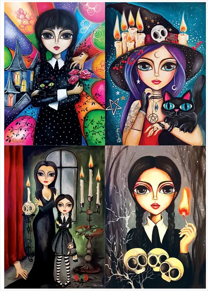 Puzzle 4 Puzzles - Romi Lerda - Strange Girl - Sweet Witch - Me & Mom - Happy Halloween - 200 à 499 pièces från Magnolia – kartong 2 av 2