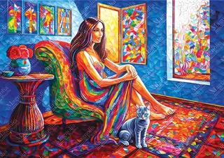 Woman with Cat - 1000 pièces from Magnolia – box 1 of 2