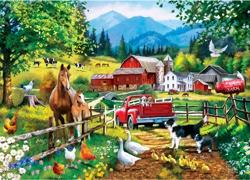 Puzzle Art Gallery - Ferme De La Colombe Blanche - 1000 pièces fra Master Pieces – æske