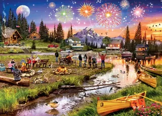 Puzzle Art Gallery - Feux D'Artifice Sur La Montagne - 1000 pièces von Master Pieces – Schachtel 1 von 2