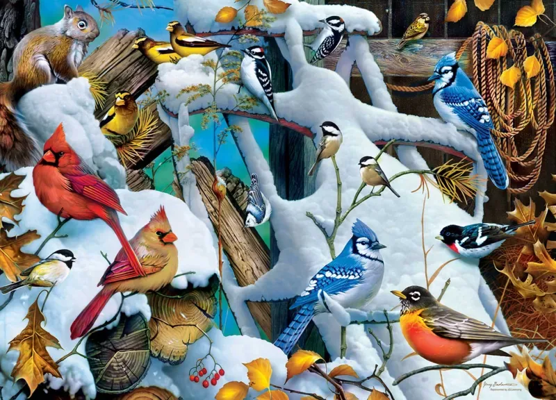 Puzzle Audubon - Oiseaux Des Neiges - 1000 pièces fra Master Pieces – æske