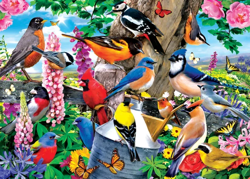 Puzzle Audubon - Rassemblement Printanier - 1000 pièces fra Master Pieces – æske