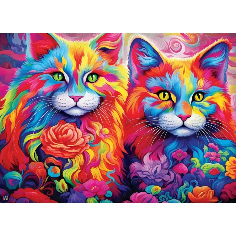Puzzle Colorize - Moustaches Arc-En-Ciel - 1000 pièces de Master Pieces – boîte
