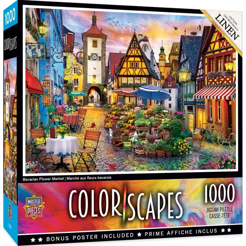 Puzzle Colorscapes - Marché Aux Fleurs Bavarois - 1000 pièces från Master Pieces – kartong