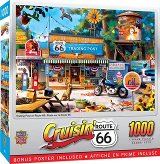 Puzzle Cruisin‘ Rt66 - Poste De Traite Sur La Route 66 - 1000 pièces de Master Pieces – boîte 2 sur 2
