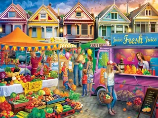 Puzzle Farmer's Market - Marché Du Week-End - 500 à 999 pièces fra Master Pieces – æske 1 af 2