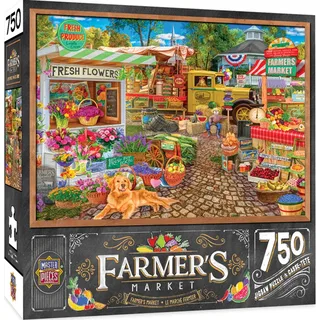Puzzle Farmer's Market - Vente Sur La Place - 500 à 999 pièces fra Master Pieces – æske 2 af 2