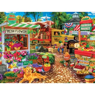 Puzzle Farmer's Market - Vente Sur La Place - 500 à 999 pièces fra Master Pieces – æske 1 af 2