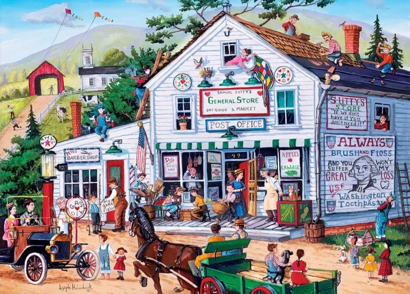 Puzzle General Store - Samuel Sutty Dry Goods - 1000 pièces van Master Pieces – doos