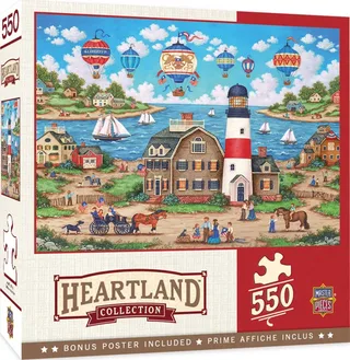 Puzzle Heartland Collection - Ballons Au-Dessus De La Baie - 500 à 999 pièces de Master Pieces – boîte 2 sur 2