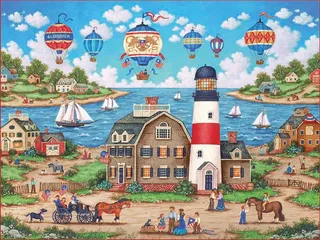 Puzzle Heartland Collection - Ballons Au-Dessus De La Baie - 500 à 999 pièces de Master Pieces – boîte 1 sur 2