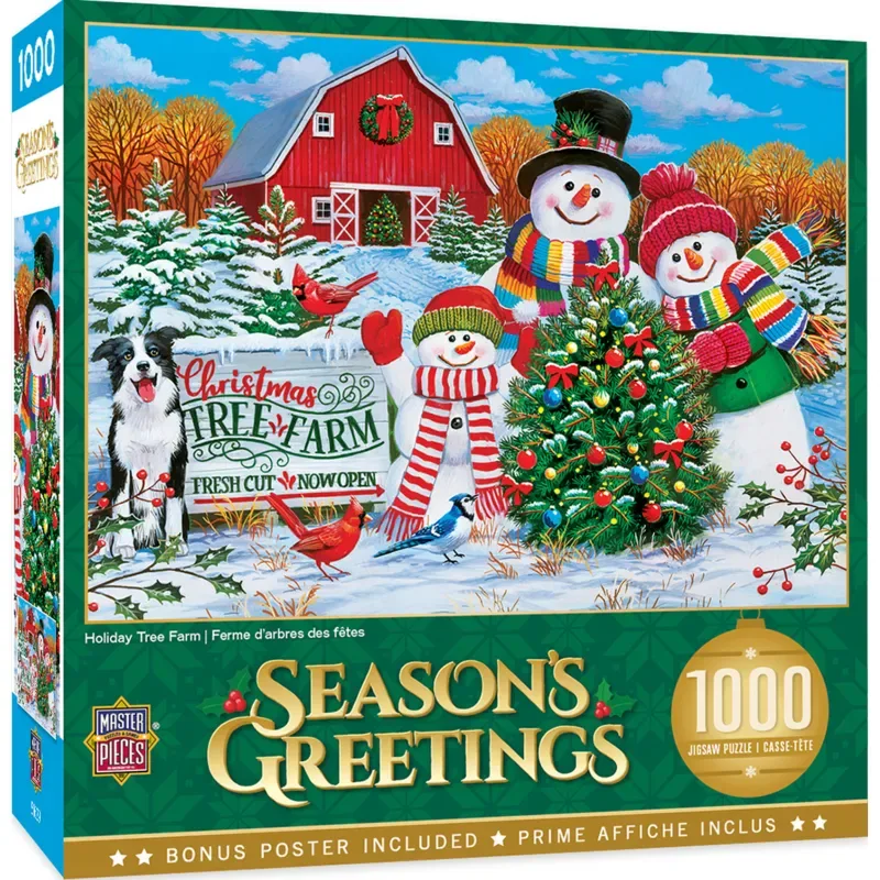 Puzzle Holiday - Ferme D'Arbres De Noël - 1000 pièces van Master Pieces – doos