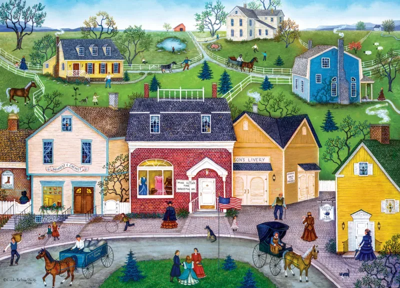 Puzzle Hometown Gallery - Der Kleiderladen - 1000 Teile von Master Pieces – Schachtel