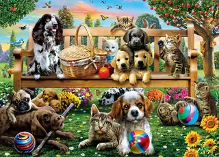 Puzzle MasterPiece Gallery - Rencontre Au Parc - 1000 pièces van Master Pieces – doos 1 van 2