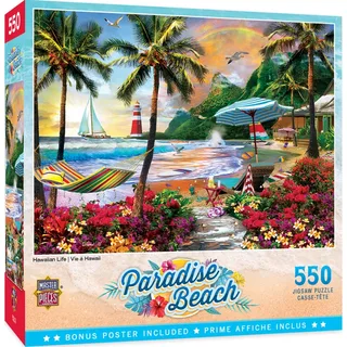 Puzzle Paradise Beach - La Vie Hawaïenne - 500 à 999 pièces fra Master Pieces – æske 2 af 2