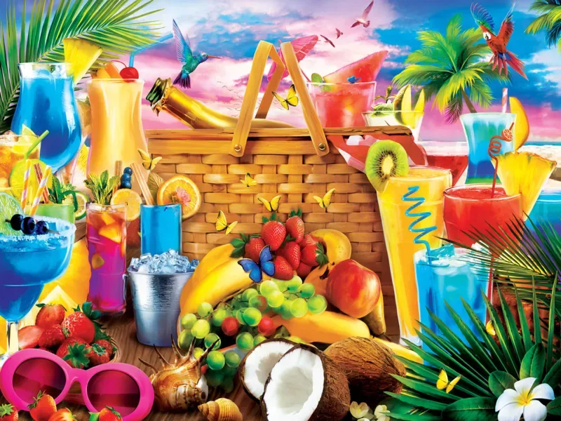Puzzle Paradise Beach - Pique-Sur La Plage - 500 à 999 pièces fra Master Pieces – æske