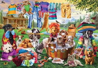 Puzzle Pièces XXL - Coquins De Blanchisserie - EZ Grip - 1000 pièces from Master Pieces – box 1 of 2
