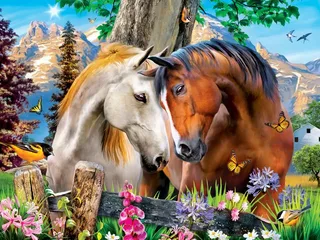 Puzzle Pièces XXL - Green Acres - Ferme Mountain Meadow - Ez Grip - 200 à 499 pièces de Master Pieces – boîte 1 sur 2