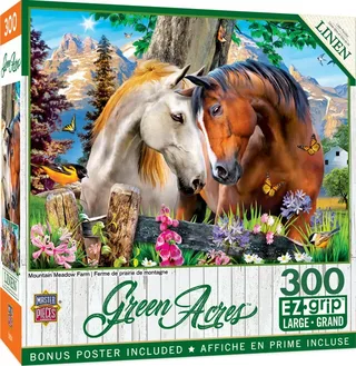 Puzzle Pièces XXL - Green Acres - Ferme Mountain Meadow - Ez Grip - 200 à 499 pièces de Master Pieces – boîte 2 sur 2