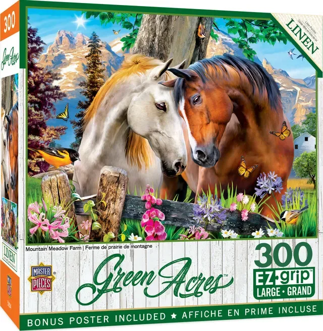 Puzzle Pièces XXL - Green Acres - Ferme Mountain Meadow - Ez Grip - 200 à 499 pièces de Master Pieces – boîte 2 sur 2