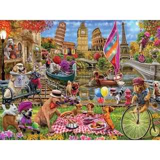Puzzle Pièces XXL - Medley - Dog Gone Days - Ez Grip - 200 à 499 pièces van Master Pieces – doos 1 van 2