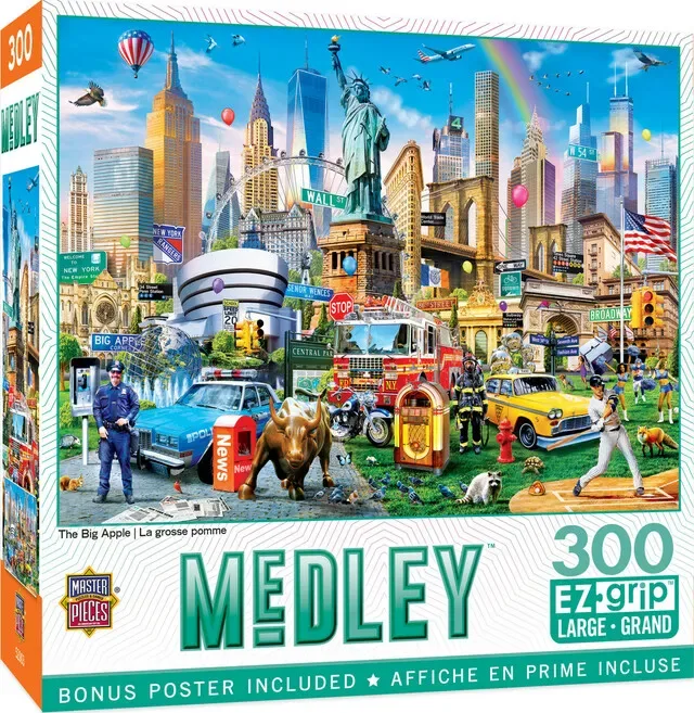 Puzzle Pièces XXL - Medley - La Grosse Pomme - EZ Grip - 200 à 499 pièces von Master Pieces – Schachtel 2 von 2