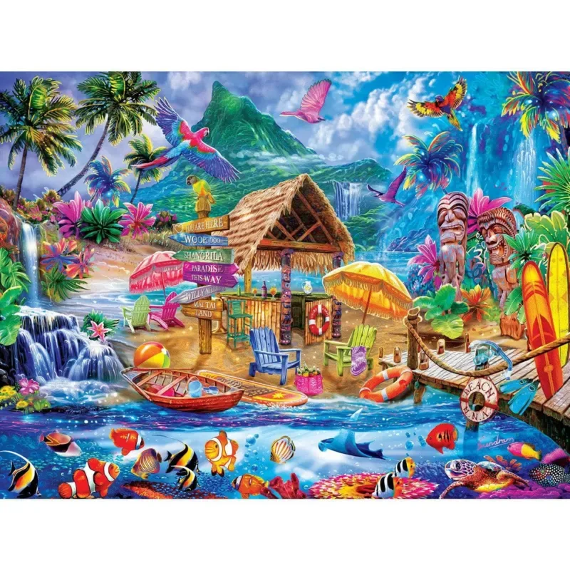 Puzzle Pièces XXL - Tropics - Hidden Cove - Ez Grip - 200 à 499 pièces van Master Pieces – doos