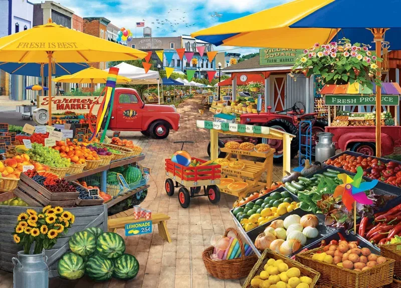 Puzzle Seek & Find - Place Du Marché - 1000 pièces de Master Pieces – boîte