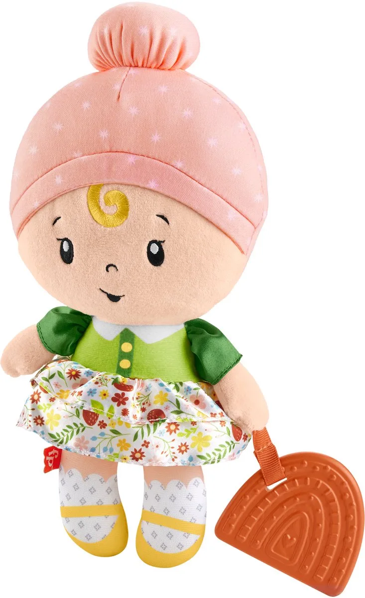 babypop Fisher-Price knuffelpop met bijtring en geluid. von Mattel Games, Ausgabe Multicolor – Schachtel