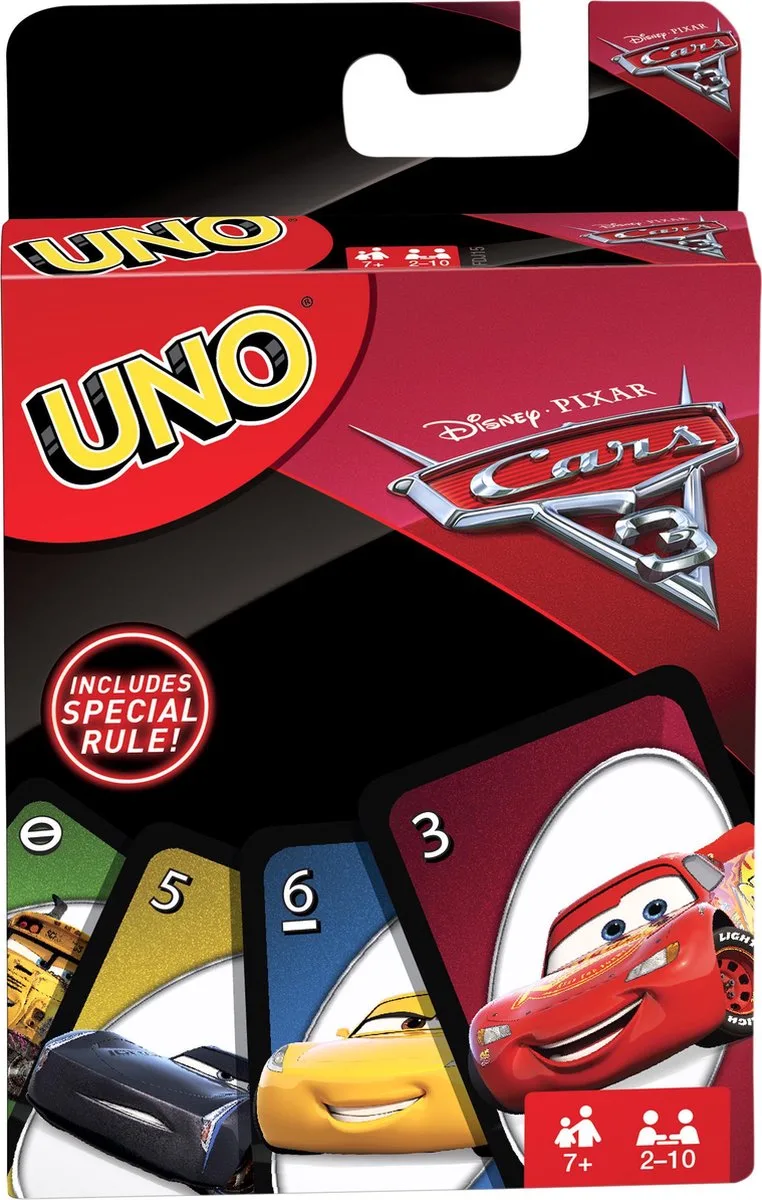 Cars 3 UNO from Mattel Games – box