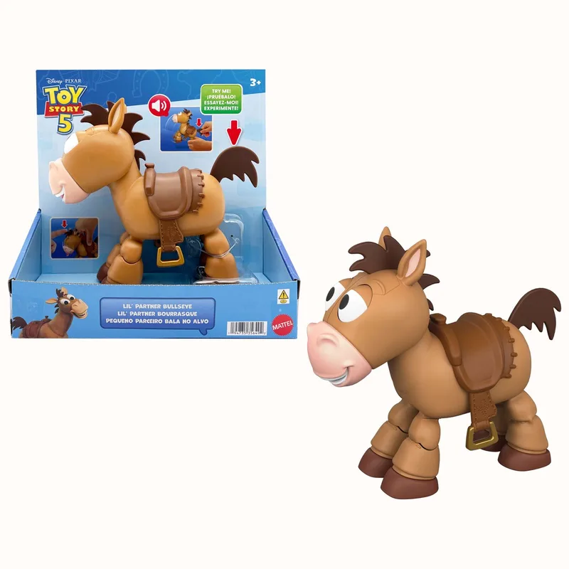 Disney en Pixar Toy Story 5 Kleine Partner Bullebeest Poserend Paardenfiguur met Geluiden van Mattel Games, editie Meerkleurig – doos